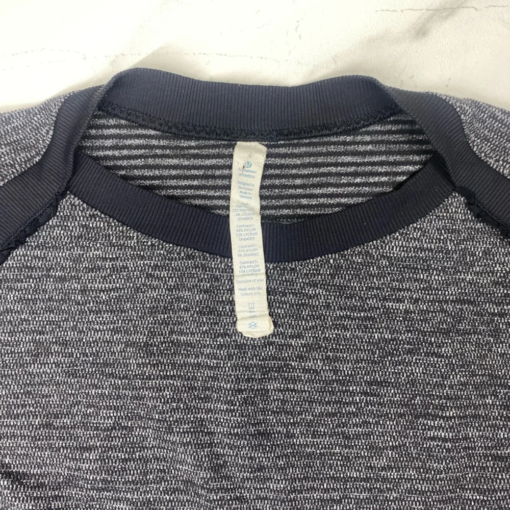 Lululemon Base Runner Long Sleeve Top Sz 4 Heathered Grey Black – EUC - Picture 6 of 9